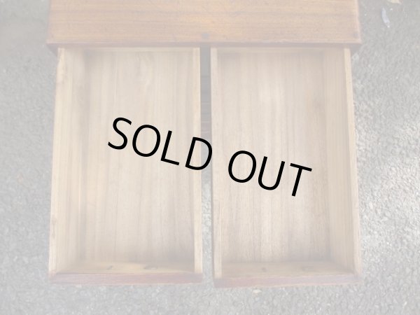 画像12: アンティーク　深い木味の5杯小引出し