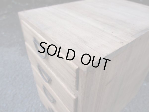 画像5: アンティーク 桐材の4杯小引出し