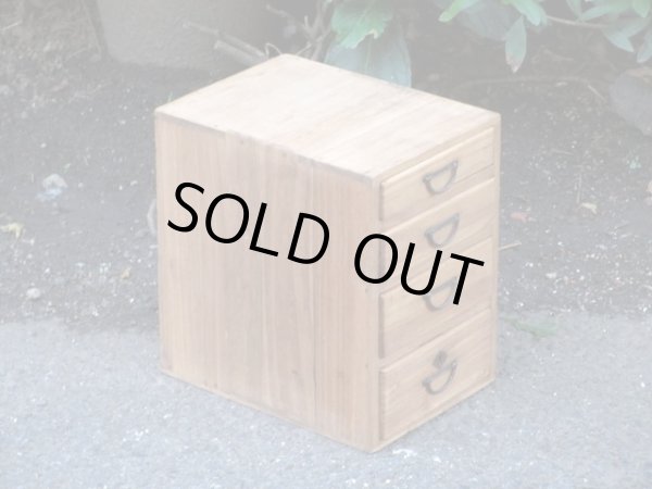 画像2: アンティーク 桐材の4杯小引出し