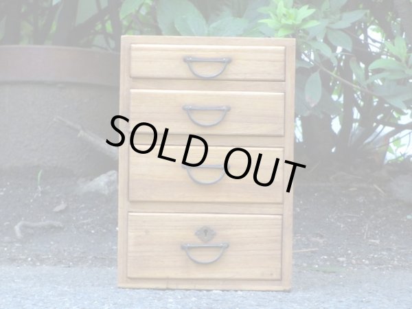 画像3: アンティーク 桐材の4杯小引出し