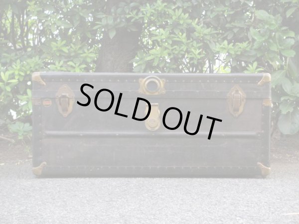 画像4: アンティーク 深緑の大型トランク