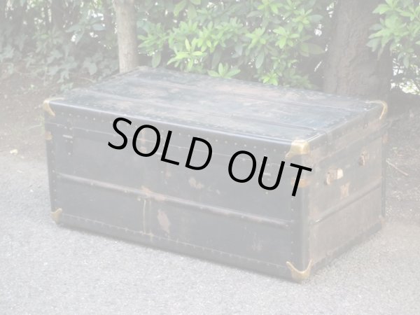 画像3: アンティーク 深緑の大型トランク