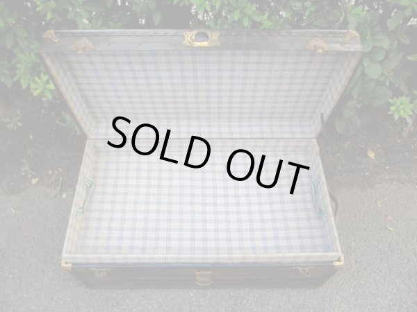 画像10: アンティーク 深緑の大型トランク