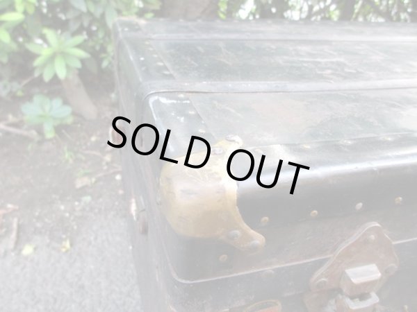 画像9: アンティーク 深緑の大型トランク