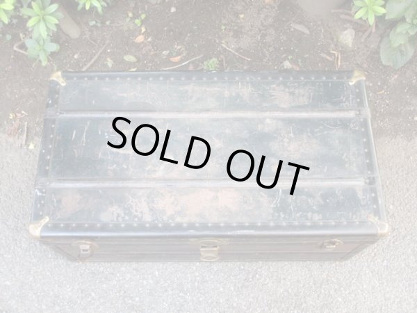 画像5: アンティーク 深緑の大型トランク