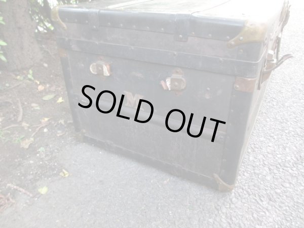 画像7: アンティーク 深緑の大型トランク