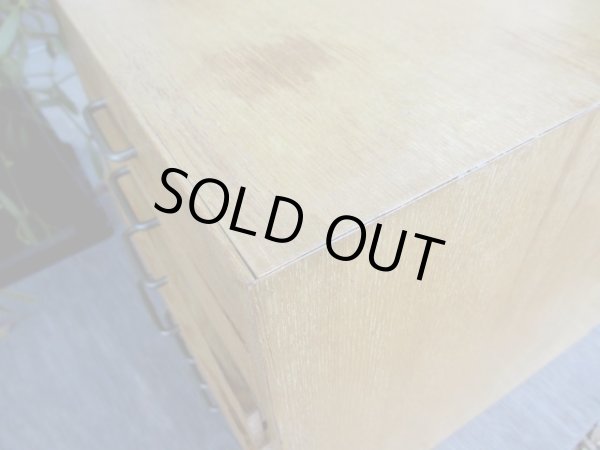 画像7: ヴィンテージ 明るい木味の7杯小引出し A4