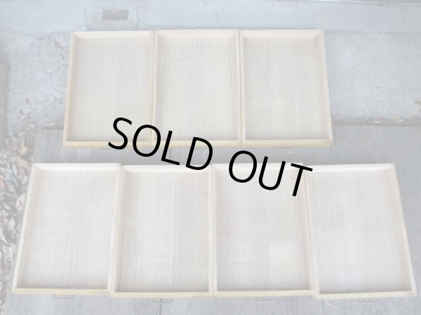 画像14: ヴィンテージ 明るい木味の7杯小引出し A4