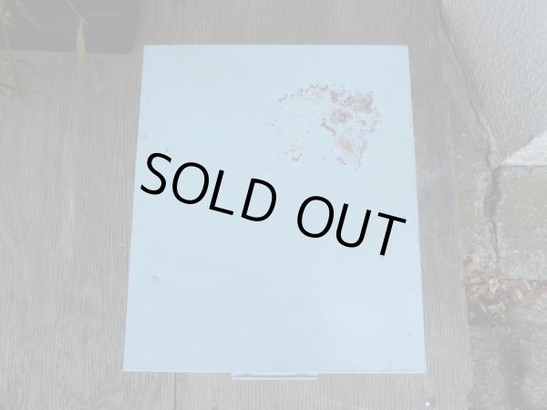 画像4: ヴィンテージ ブルーグレーのメタル製 5杯小引出し ドロワー A4