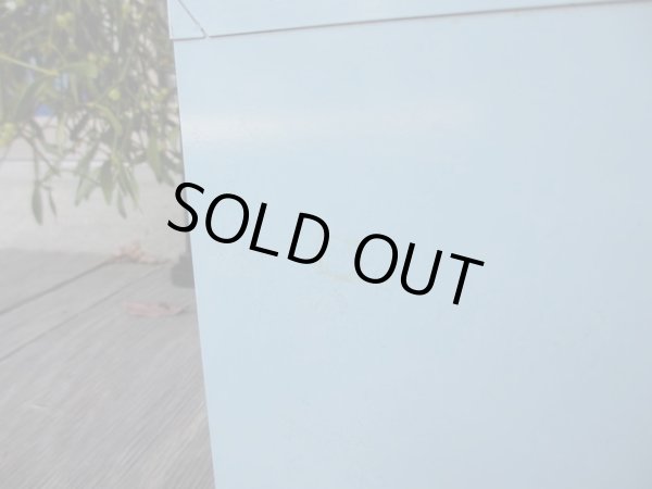 画像8: ヴィンテージ ブルーグレーのメタル製 5杯小引出し ドロワー A4