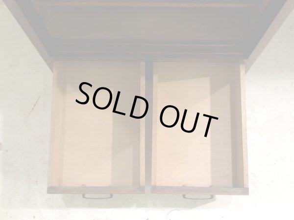 画像10: アンティーク ダイヤガラスのガラス戸棚 食器棚