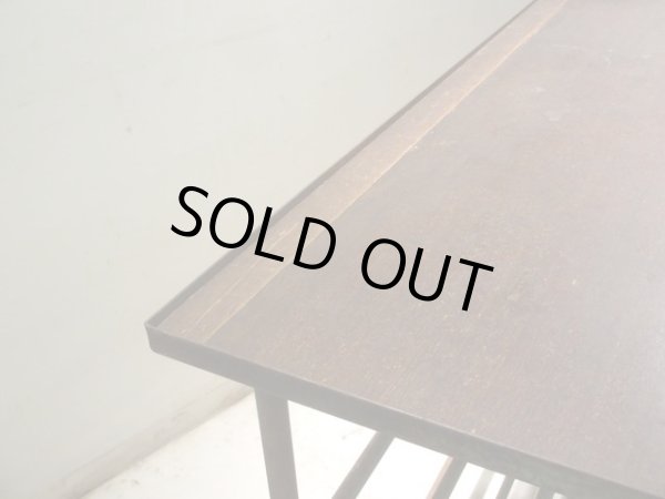 画像10: アンティーク 深い木味の天板 鉄脚テーブル 陳列台