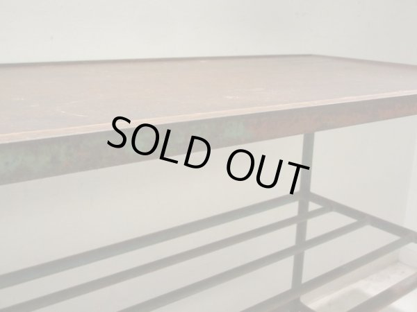 画像7: アンティーク 深い木味の天板 鉄脚テーブル 陳列台