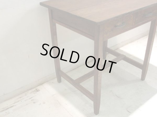 画像3: アンティーク 深い木味の平机