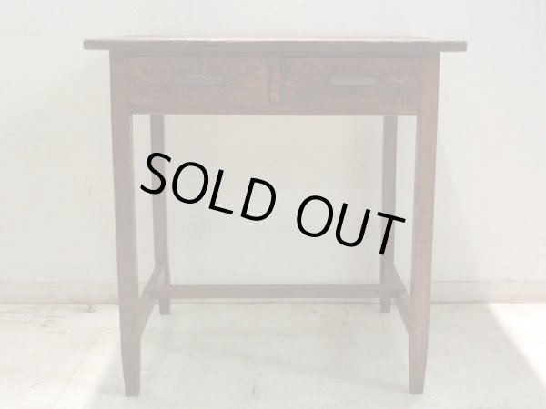 画像5: アンティーク 深い木味の平机