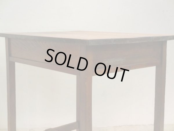 画像12: アンティーク 深い木味の平机