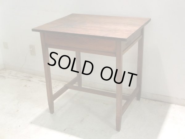 画像4: アンティーク 深い木味の平机