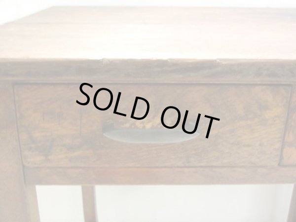 画像8: アンティーク 深い木味の平机