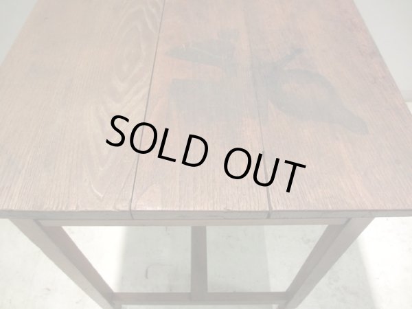 画像9: アンティーク 深い木味の平机