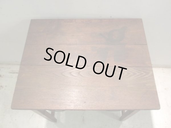 画像6: アンティーク 深い木味の平机