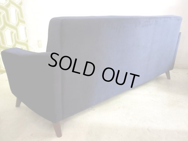 画像7: レトロモダンなネイビーの3人掛けソファ 3P