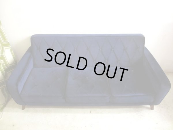 画像2: レトロモダンなネイビーの3人掛けソファ 3P