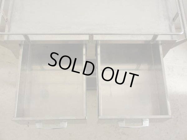 画像8: 古い 医療用ステンレスワゴン