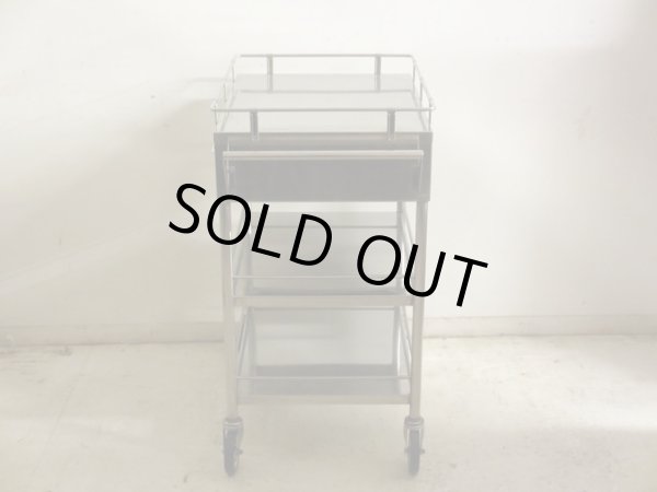 画像5: 古い 医療用ステンレスワゴン