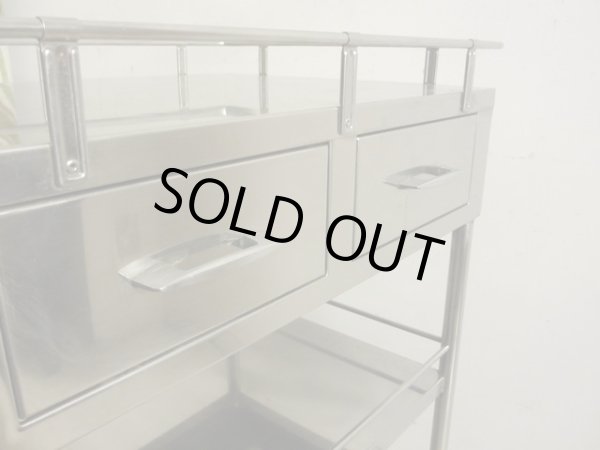 画像7: 古い 医療用ステンレスワゴン