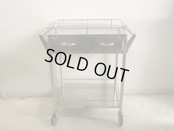 画像5: 古い 医療用ステンレスワゴン (2)