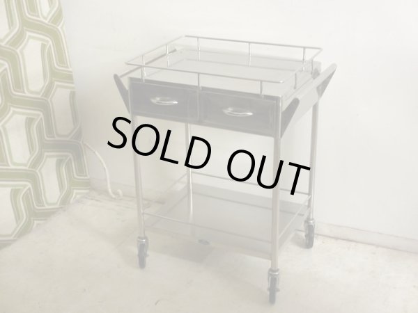 画像3: 古い 医療用ステンレスワゴン (2)