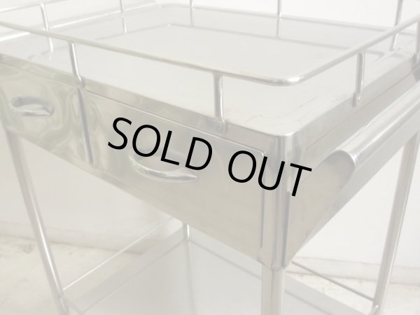 画像7: 古い 医療用ステンレスワゴン (2)