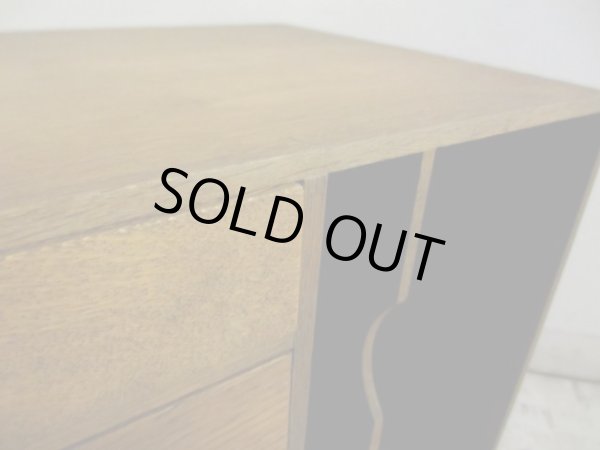 画像9: アンティーク 楢材のブックスタンド付5杯小引出し