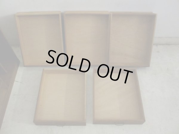 画像12: アンティーク 楢材のブックスタンド付5杯小引出し