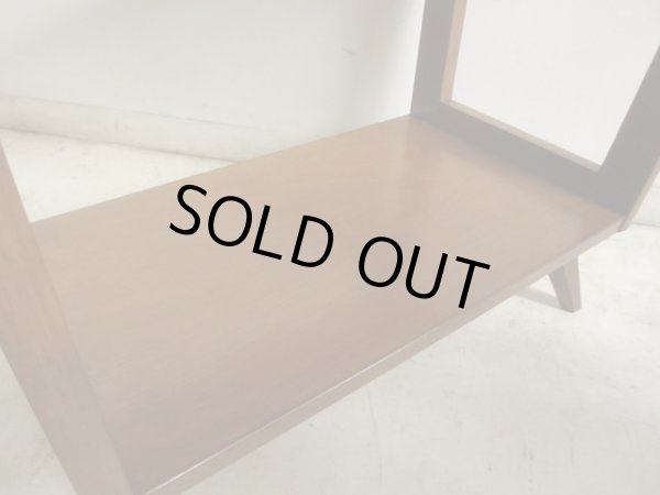 画像8: ヴィンテージ 明るい木味の台形サイドテーブル