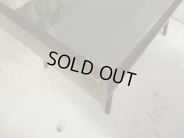 画像9: レトロ ヴィンテージ ガラストップセンターテーブル コーヒーテーブル