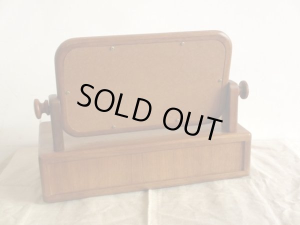 画像3: 北欧デザイン チーク材の2杯引出し卓上ミラー ミニドレッサー