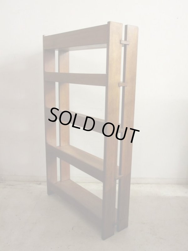 画像3: 明るい木味 古い楢無垢材本棚 ブックシェルフ