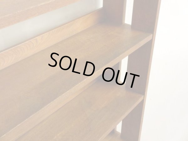 画像8: 明るい木味 古い楢無垢材本棚 ブックシェルフ