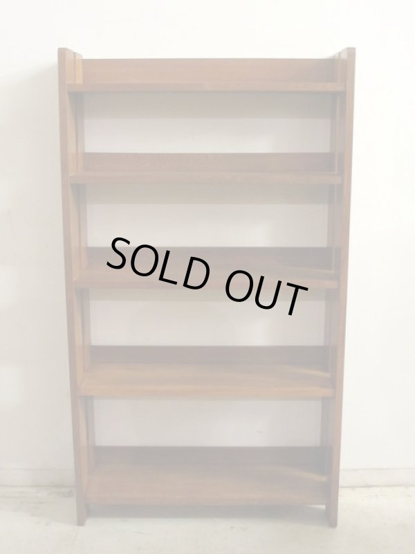 画像4: 明るい木味 古い楢無垢材本棚 ブックシェルフ