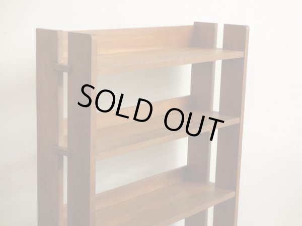 画像5: 明るい木味 古い楢無垢材本棚 ブックシェルフ