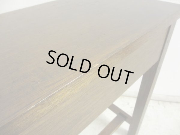 画像11: 昭和レトロ 古い学校の机 木製デスク (1)