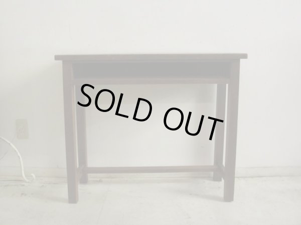 画像4: 昭和レトロ 古い学校の机 木製デスク (2)