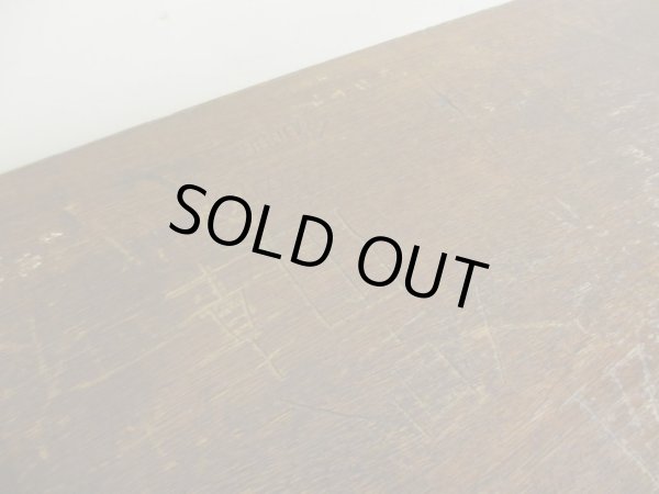 画像8: 昭和レトロ 古い学校の机 木製デスク (2)