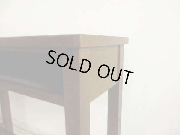 画像12: 昭和レトロ 古い学校の机 木製デスク (1)