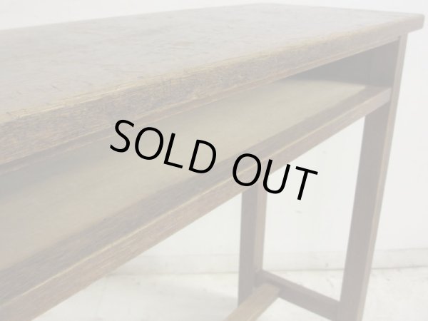 画像10: 昭和レトロ 古い学校の机 木製デスク (2)