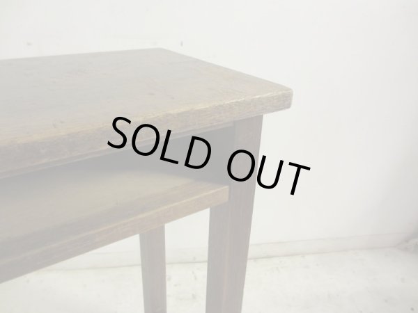 画像12: 昭和レトロ 古い学校の机 木製デスク (2)