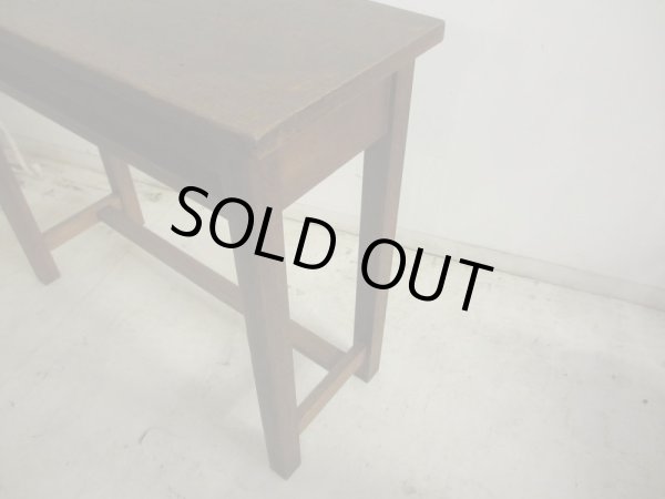 画像11: 昭和レトロ 古い学校の机 木製デスク (2)