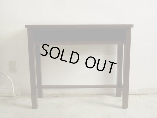 画像4: 昭和レトロ 古い学校の机 木製デスク (1)