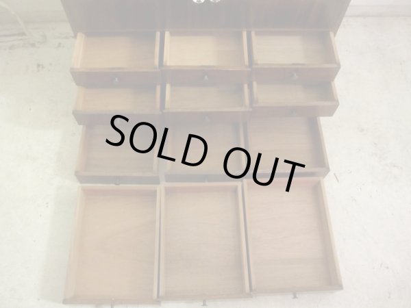 画像16: 昭和レトロ 12杯引出し付の戸棚 ローボード